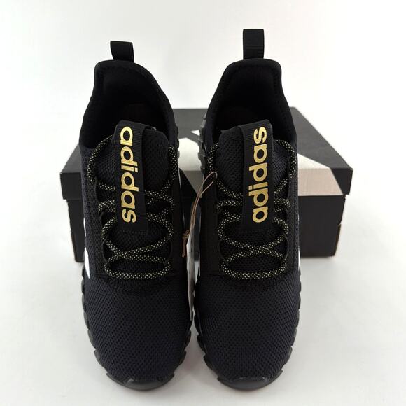 Adidas Kids Unisex Black Gold Metallic Cloud White Kaptir Flow Shoes Size 5.5 - Picture 6 of 13